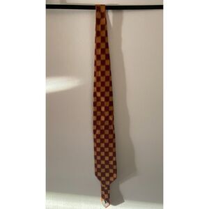 Sartori 100% Silk Red Orange Checkered Men's Tie Made in Italy